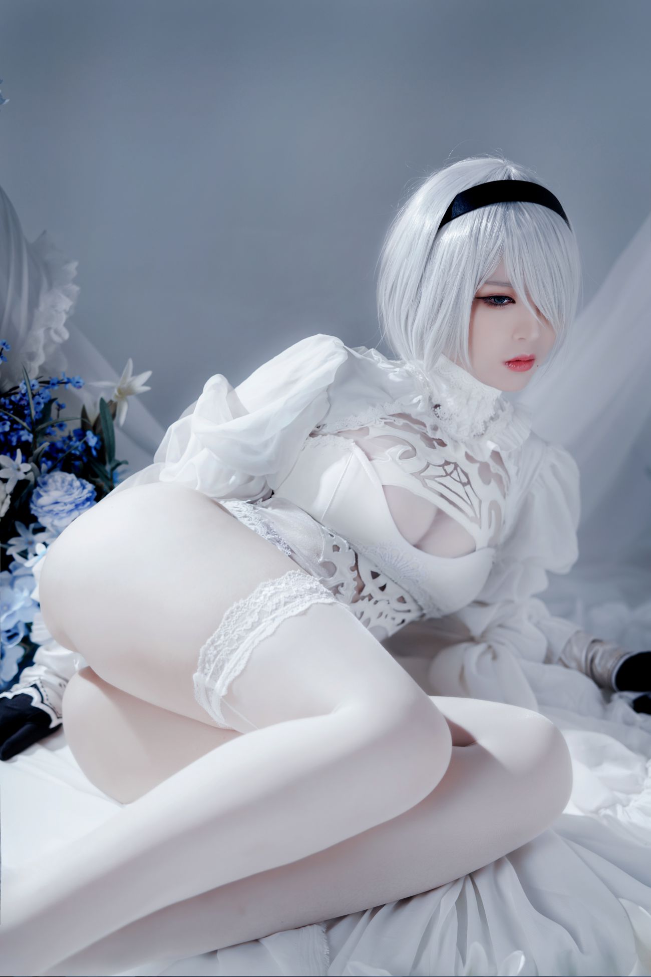 图片[3]-半半子 Automataヨルハ二号B型 白いドレス-COS世界