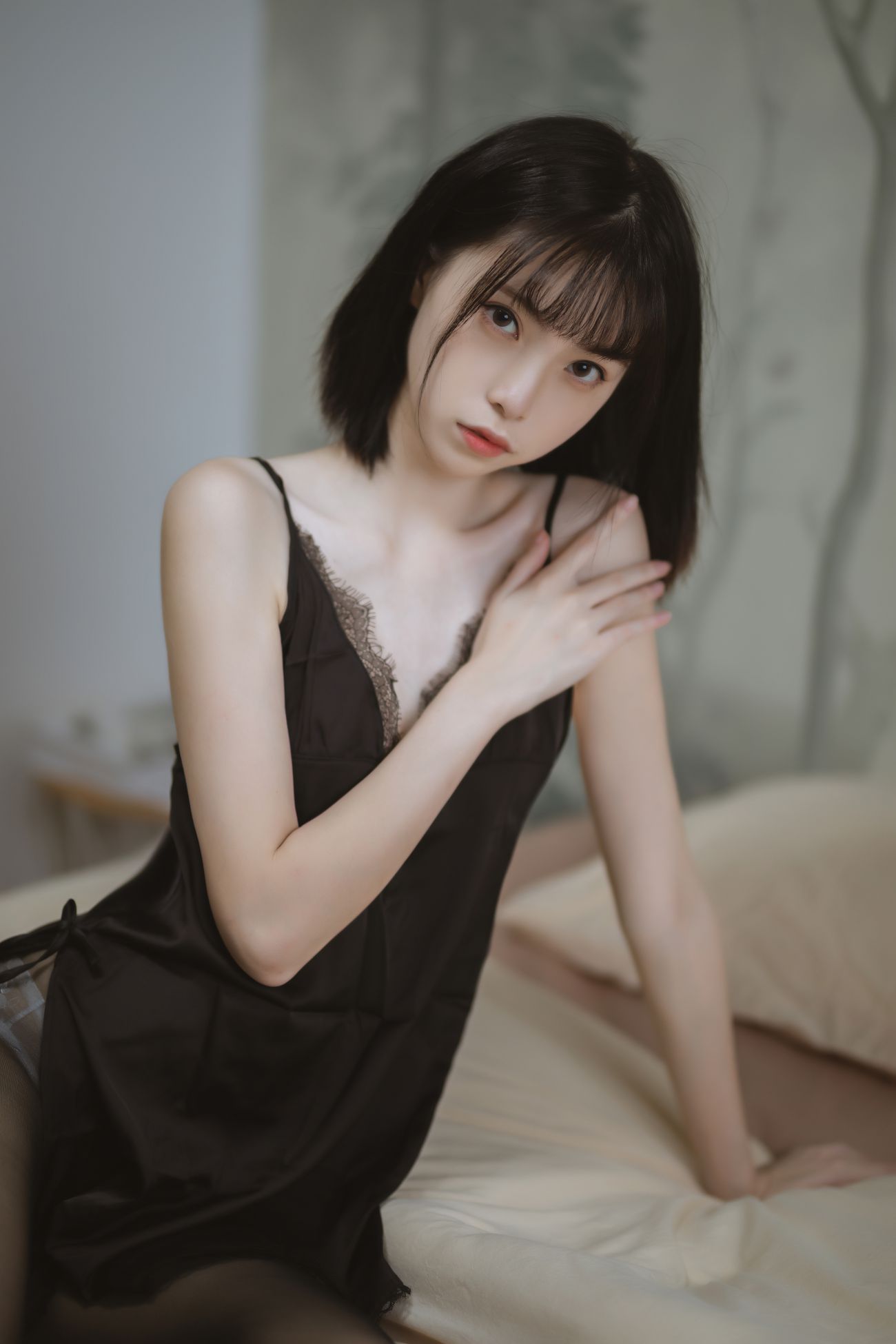 图片[3]-许岚 黑色蕾丝睡衣-COS世界