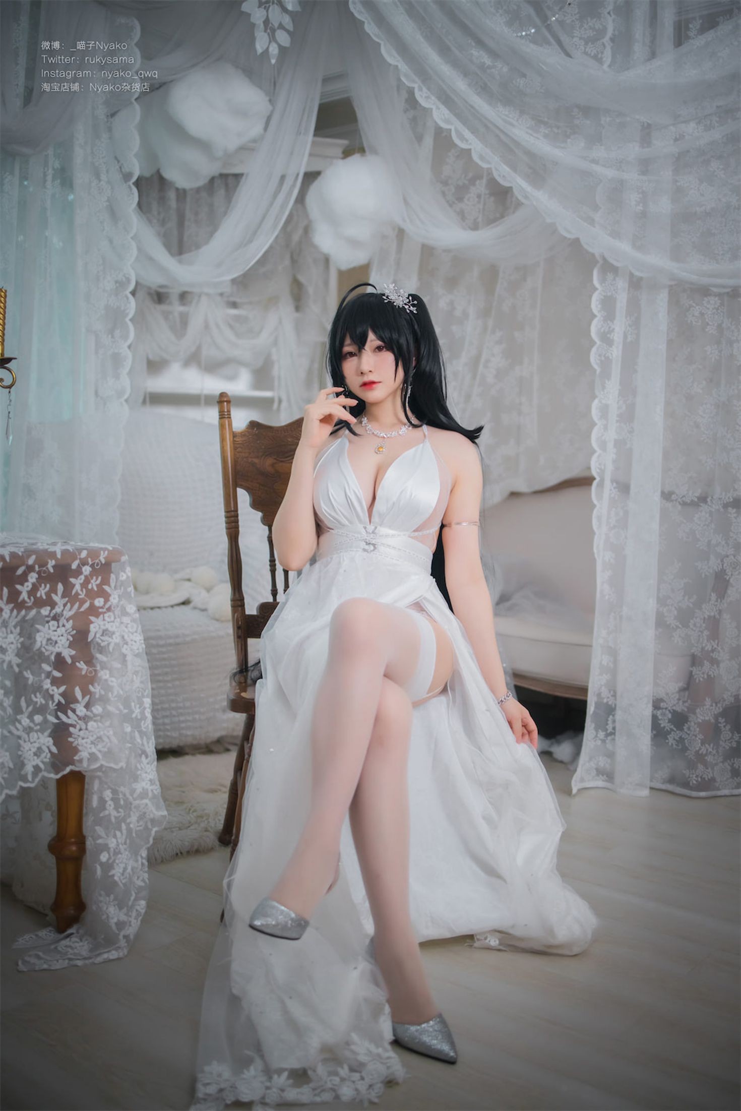 图片[2]-Nyako喵子 大凤纯白婚纱-COS世界