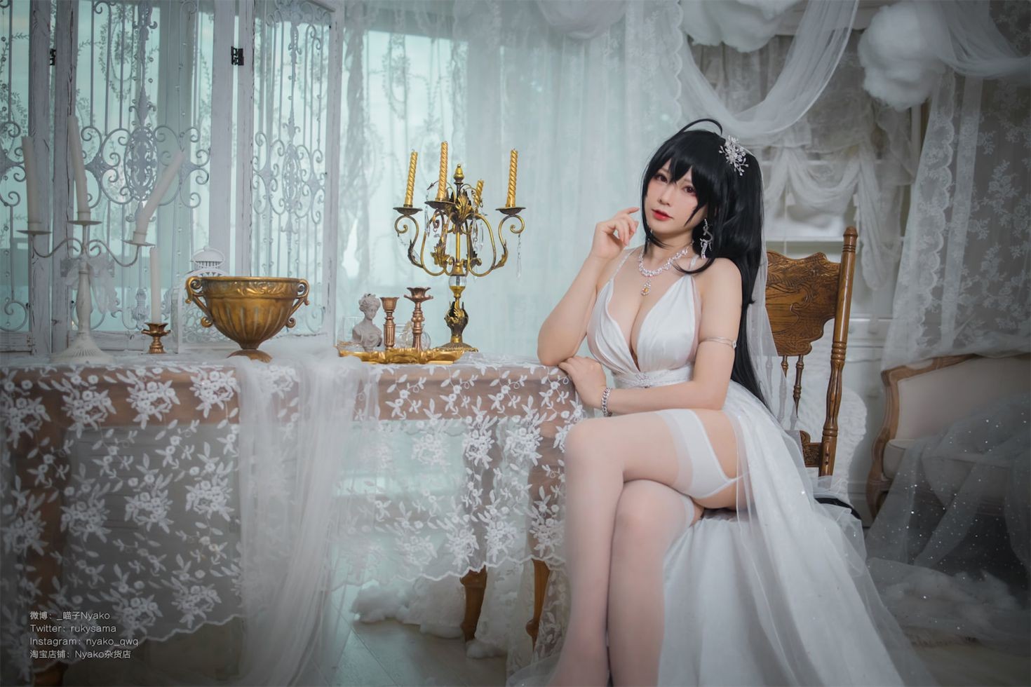 图片[3]-Nyako喵子 大凤纯白婚纱-COS世界