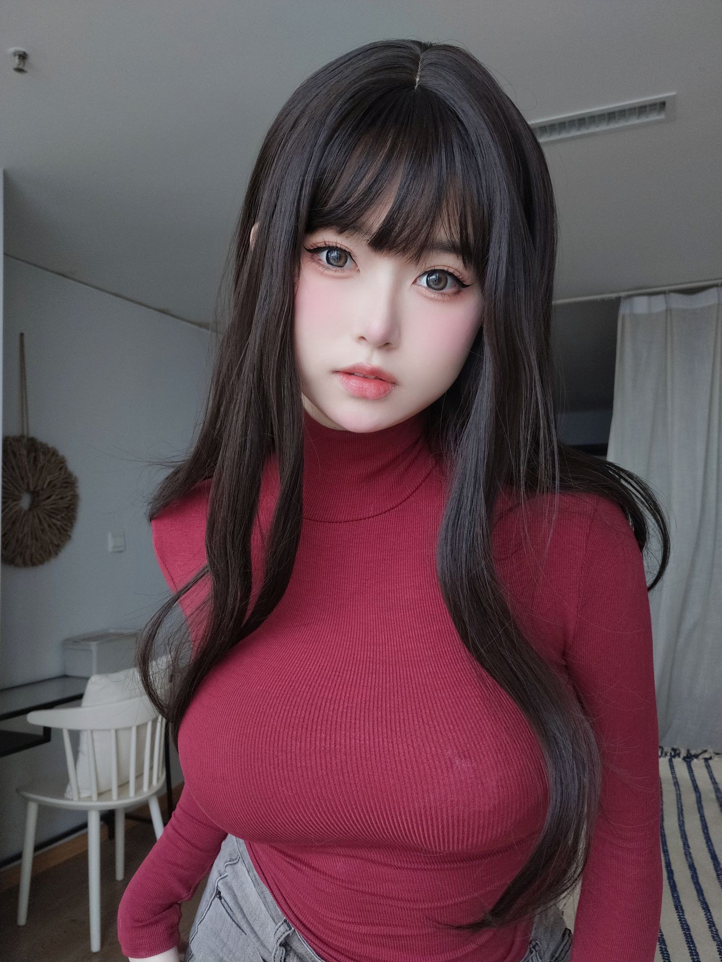 图片[2]-红色毛衣的丰满妹妹-COS世界