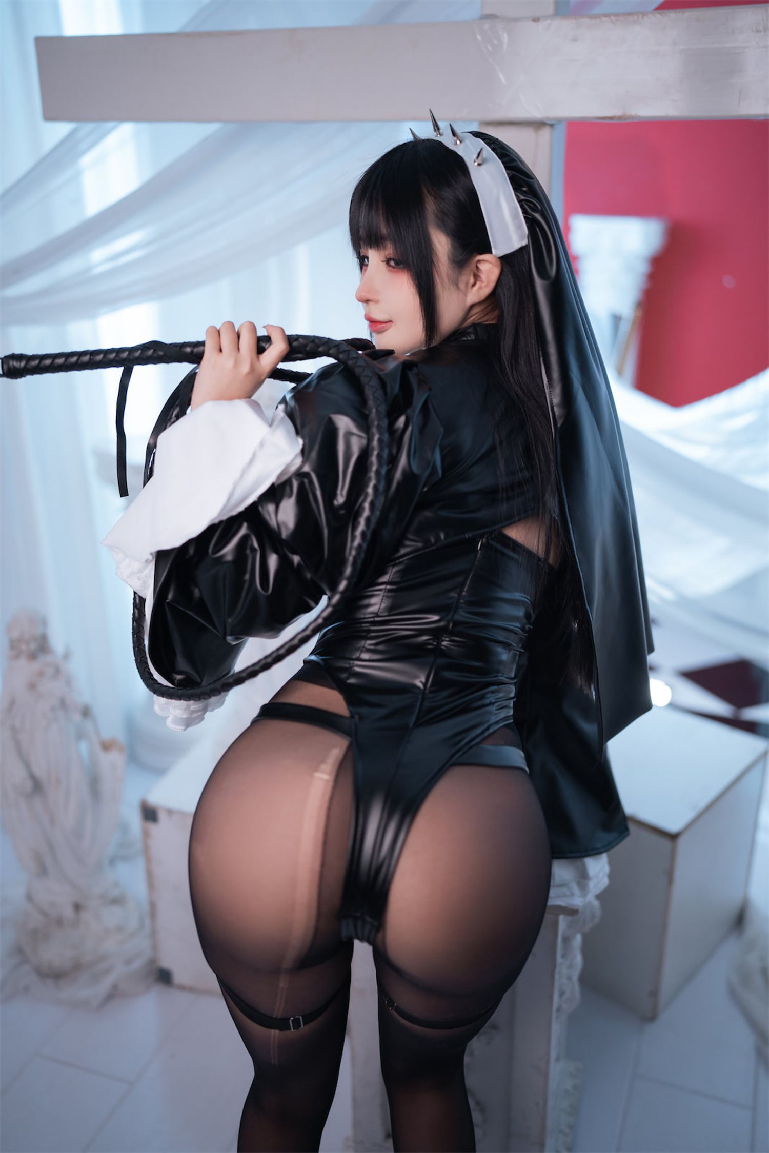 图片[4]-桜井宁宁 皮衣修女-COS世界