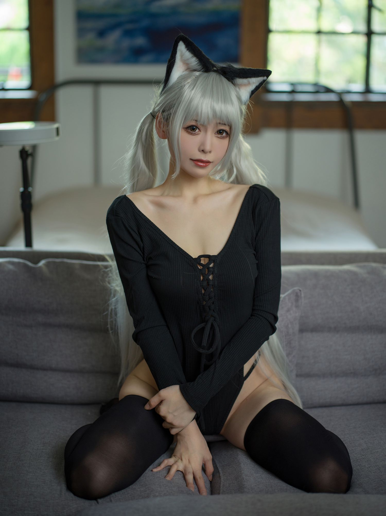 图片[2]-黑猫针织衫连体衣-COS世界