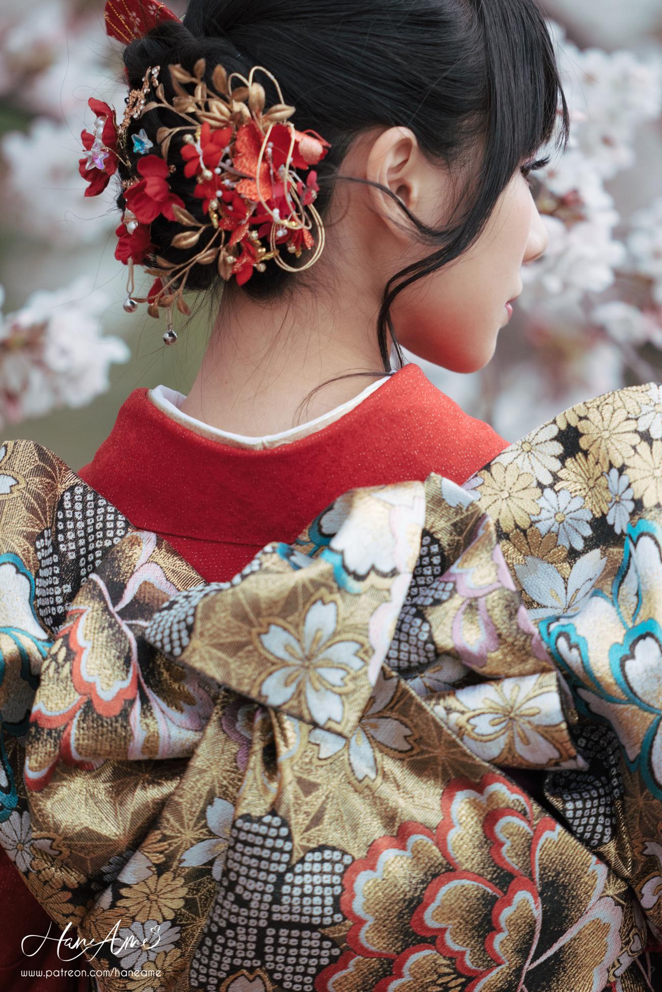 图片[4]-Hane Ame 雨波写真 赤紅和服-COS世界