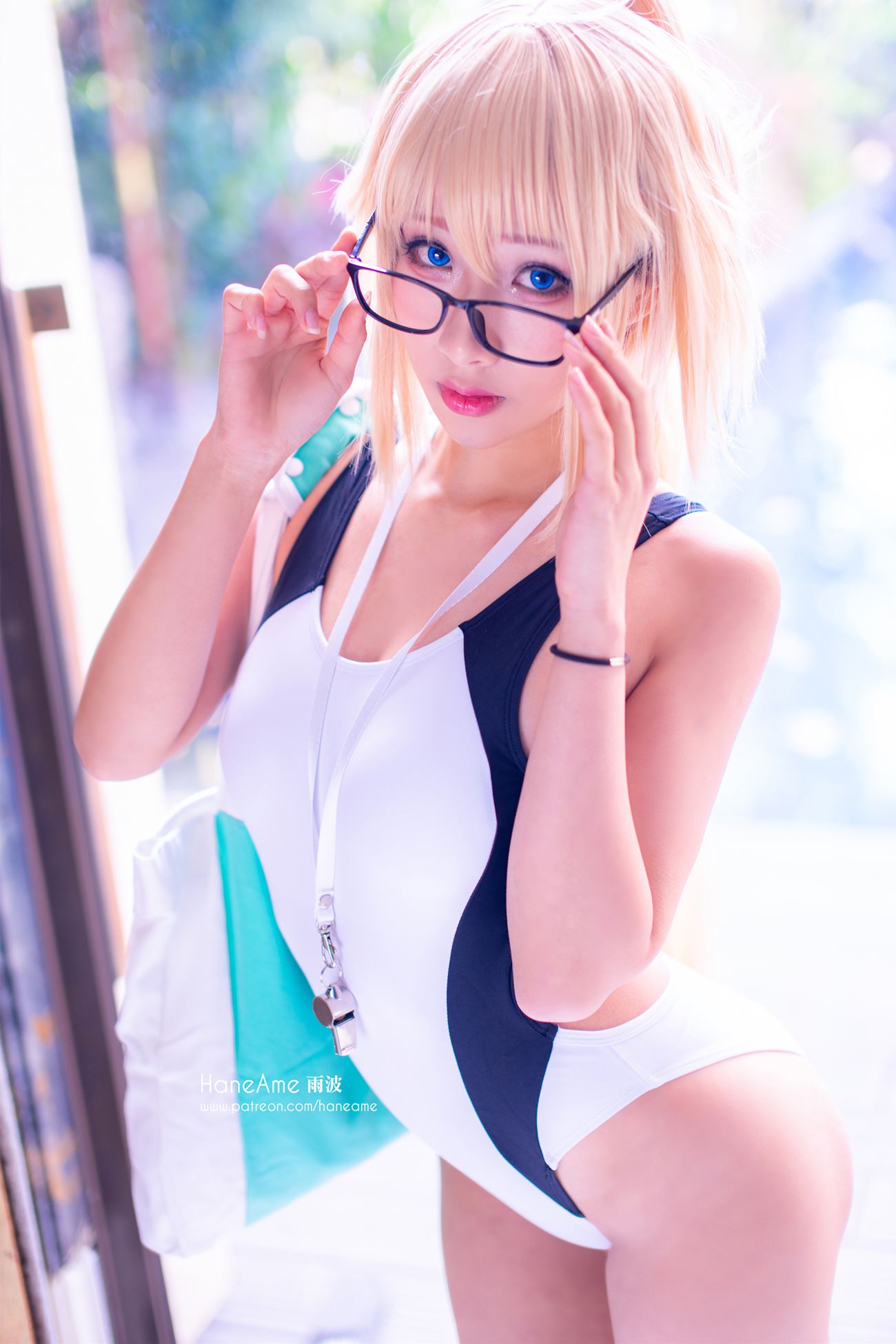 Hane Ame 雨波写真 白贞泳装-COS世界